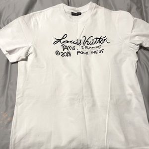 White LV shirt size large good condition  .